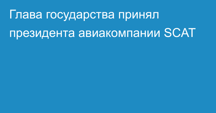 Глава государства принял президента авиакомпании SCAT