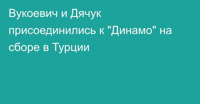 Вукоевич и Дячук присоединились к 