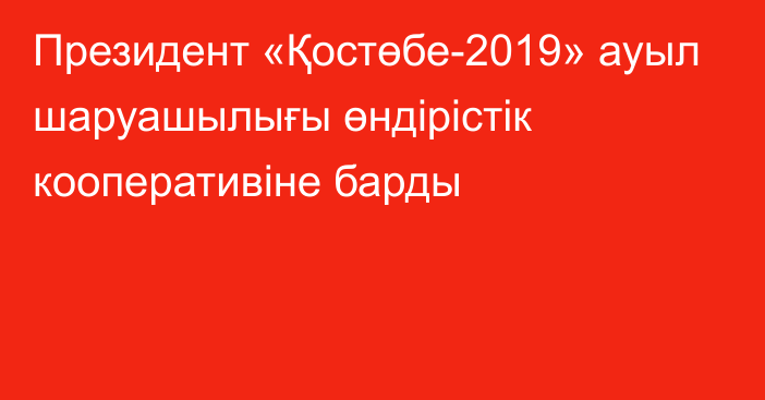 Президент «Қостөбе-2019» ауыл шаруашылығы өндірістік кооперативіне барды