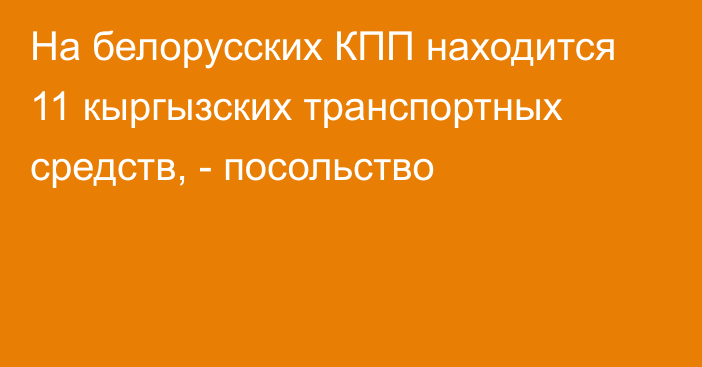 На белорусских КПП находится 11 кыргызских транспортных средств, - посольство