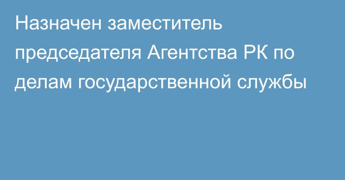 Назначен заместитель председателя Агентства РК по делам государственной службы