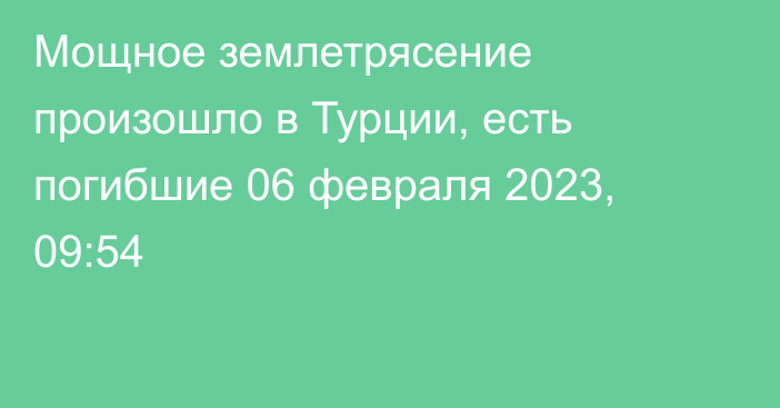 Мощное землетрясение произошло в Турции, есть погибшие
                06 февраля 2023, 09:54