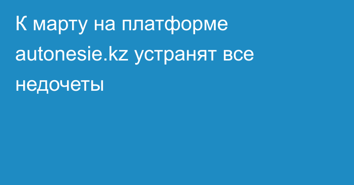 К марту на платформе autonesie.kz устранят все недочеты