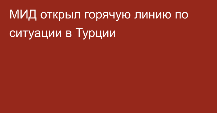 МИД открыл горячую линию по ситуации в Турции