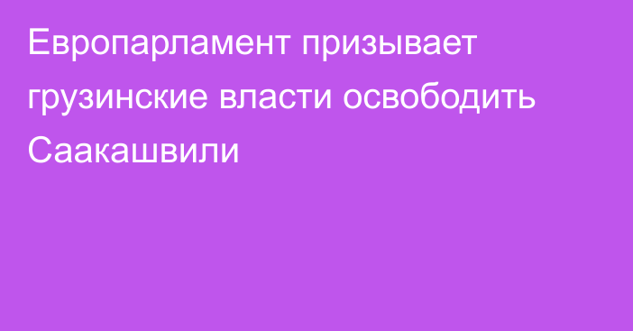 Европарламент призывает грузинские власти освободить Саакашвили