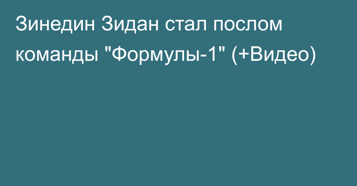 Зинедин Зидан стал послом команды 