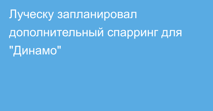 Луческу запланировал дополнительный спарринг для 