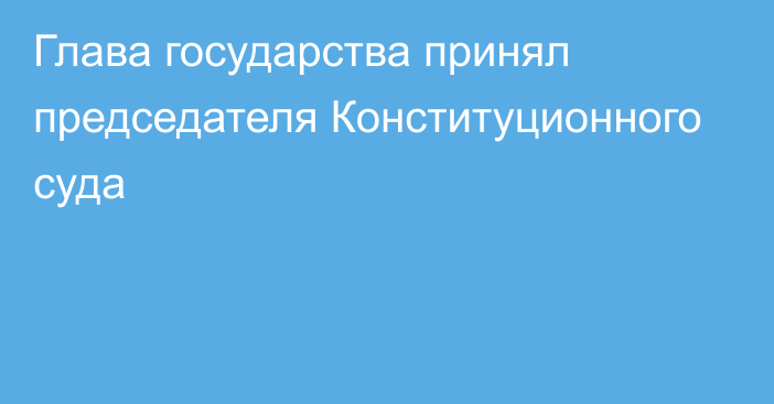 Глава государства принял председателя Конституционного суда