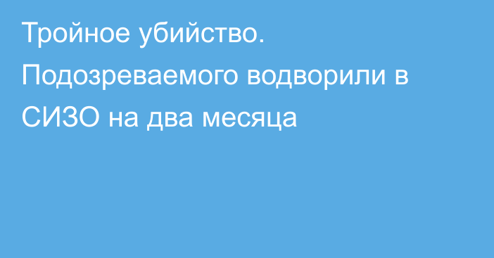 Тройное убийство. Подозреваемого водворили в СИЗО на два месяца