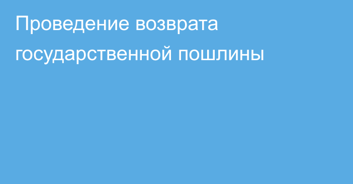 Проведение возврата государственной пошлины