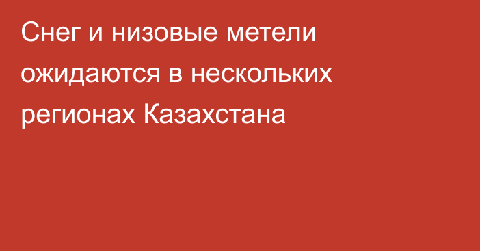 Снег и низовые метели ожидаются в нескольких регионах Казахстана