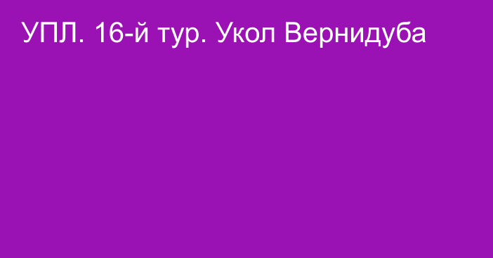 УПЛ. 16-й тур. Укол Вернидуба