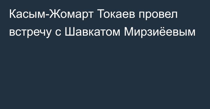 Касым-Жомарт Токаев провел встречу с Шавкатом Мирзиёевым