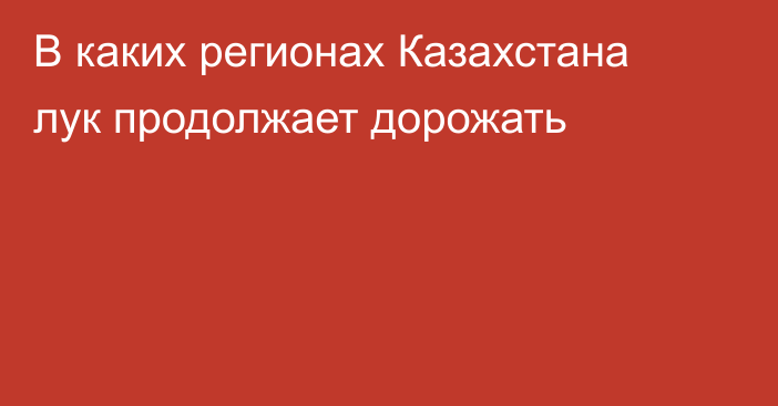 В каких регионах Казахстана лук продолжает дорожать