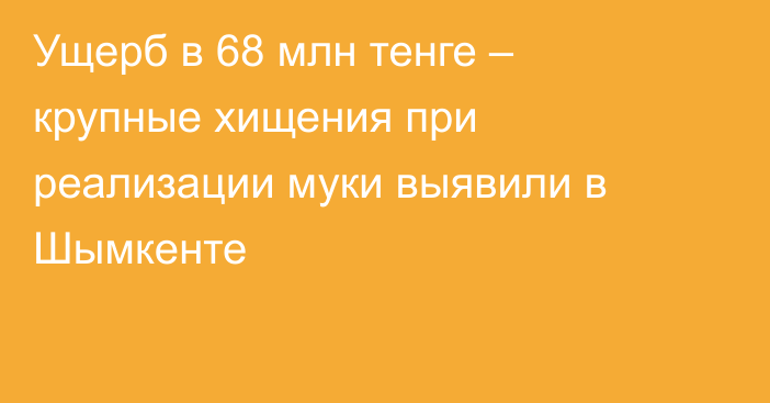 Ущерб в 68 млн тенге – крупные хищения при реализации муки выявили в Шымкенте