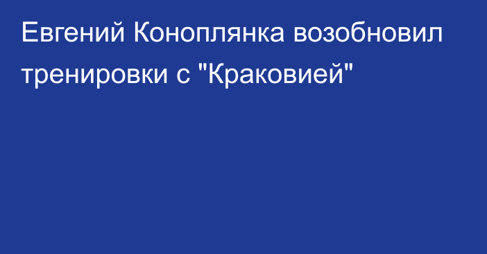 Евгений Коноплянка возобновил тренировки с 