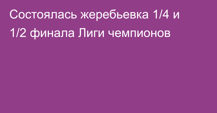 Состоялась жеребьевка 1/4 и 1/2 финала Лиги чемпионов