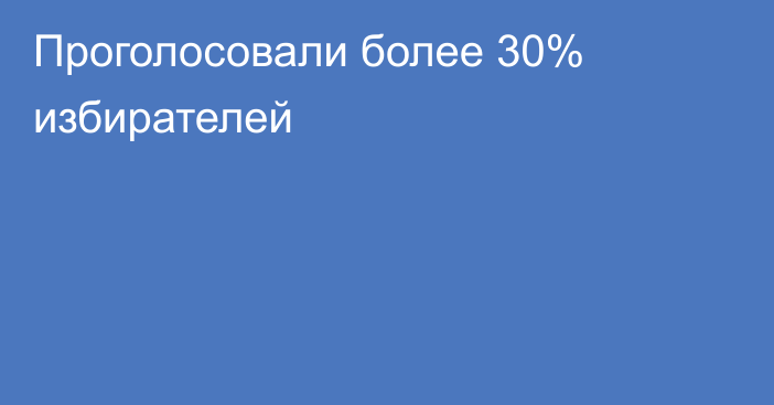 Проголосовали более 30% избирателей