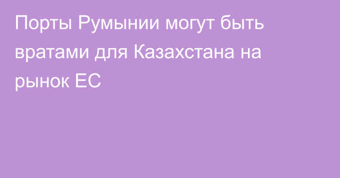 Порты Румынии могут быть вратами для Казахстана на рынок ЕС