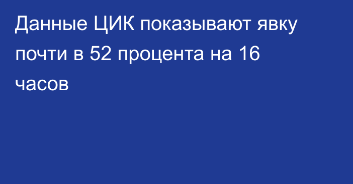 Данные ЦИК показывают явку почти в 52 процента на 16 часов