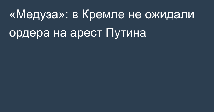 «Медуза»: в Кремле не ожидали ордера на арест Путина