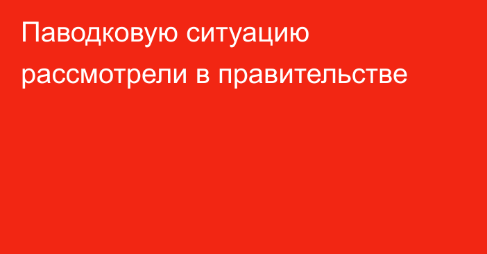 Паводковую ситуацию рассмотрели в правительстве