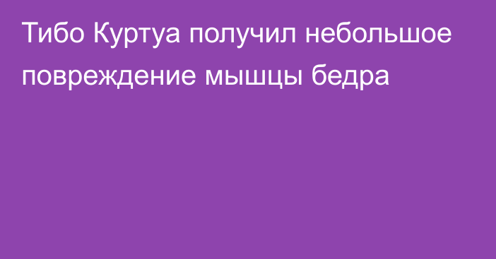 Тибо Куртуа получил небольшое повреждение мышцы бедра