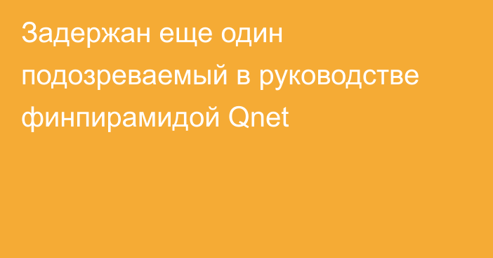 Задержан еще один подозреваемый в руководстве финпирамидой Qnet