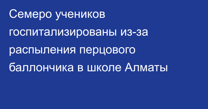 Семеро учеников госпитализированы из-за распыления перцового баллончика в школе Алматы