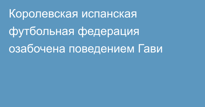 Королевская испанская футбольная федерация озабочена поведением Гави