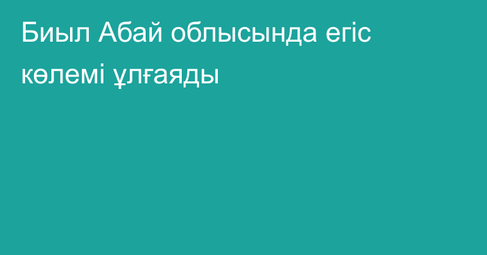 Биыл Абай облысында егіс көлемі ұлғаяды