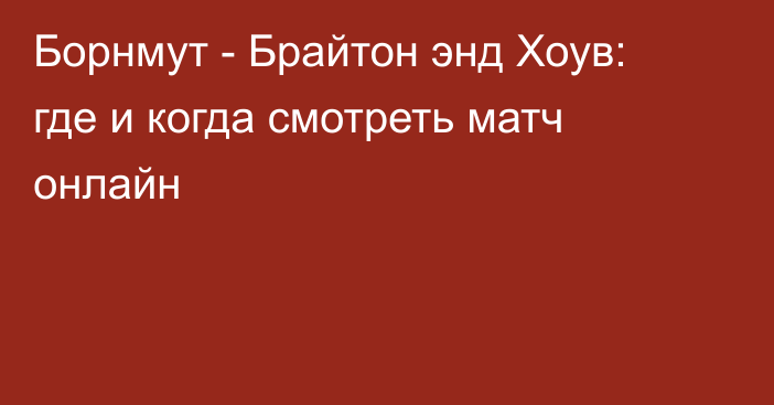 Борнмут -  Брайтон энд Хоув: где и когда смотреть матч онлайн