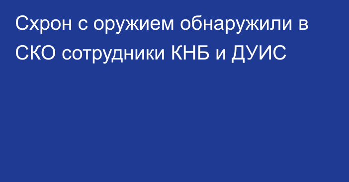 Схрон с оружием обнаружили в СКО сотрудники КНБ и ДУИС