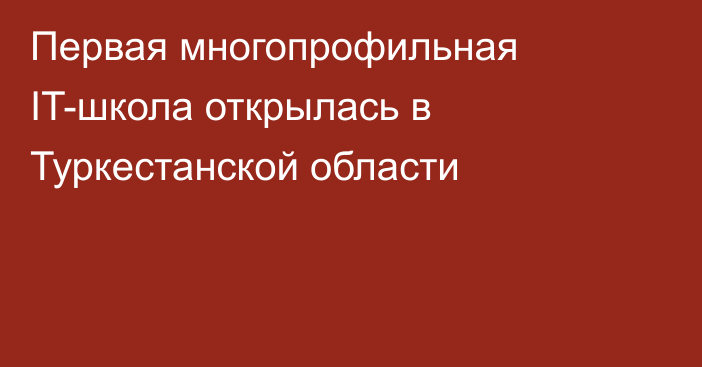 Первая многопрофильная IT-школа открылась в Туркестанской области