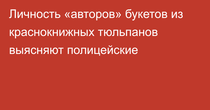 Личность «авторов» букетов из краснокнижных тюльпанов выясняют полицейские