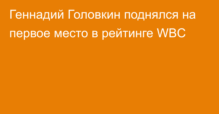 Геннадий Головкин поднялся на первое место в рейтинге WBC