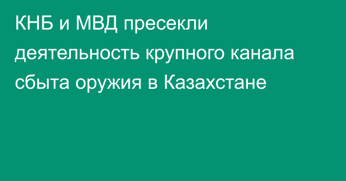 КНБ и МВД пресекли деятельность крупного канала сбыта оружия в Казахстане