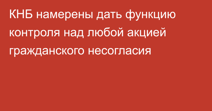 КНБ намерены дать функцию контроля над любой акцией гражданского несогласия