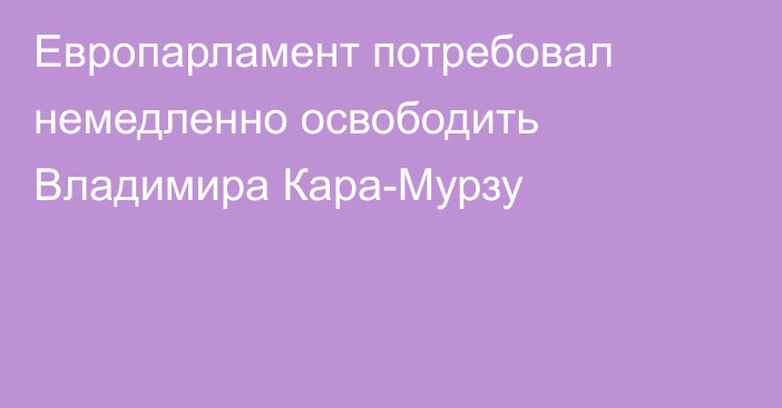 Европарламент потребовал немедленно освободить Владимира Кара-Мурзу