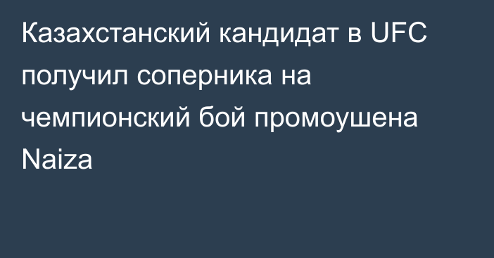 Казахстанский кандидат в UFC получил соперника на чемпионский бой промоушена Naiza