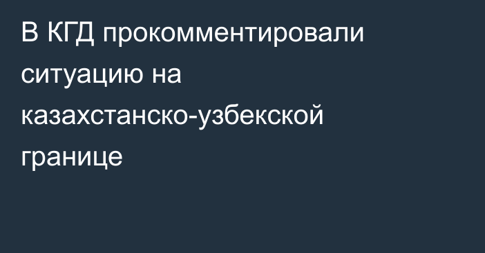 В КГД прокомментировали ситуацию на казахстанско-узбекской границе