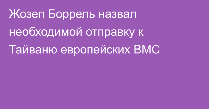 Жозеп Боррель назвал необходимой отправку к Тайваню европейских ВМС