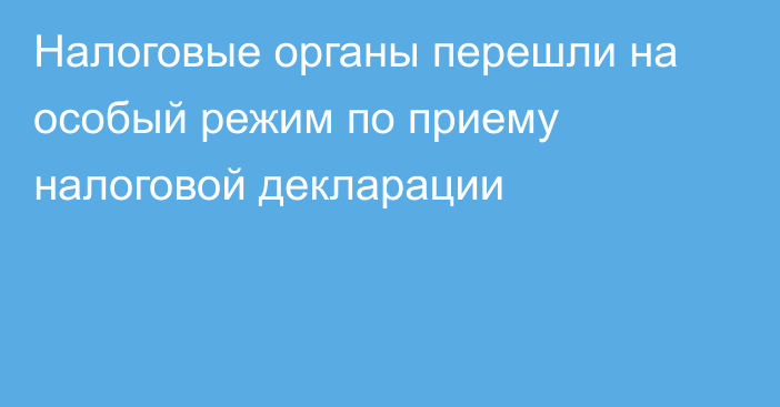 Налоговые органы перешли на особый режим по приему налоговой декларации