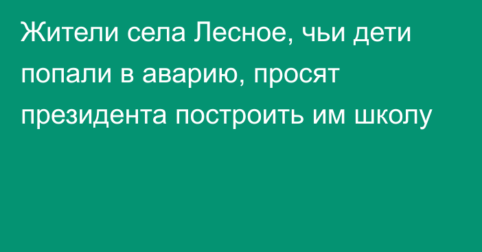 Жители села Лесное, чьи дети попали в аварию, просят президента построить им школу