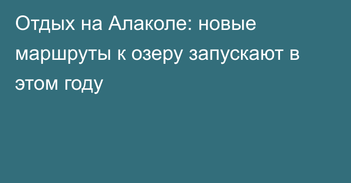 Отдых на Алаколе: новые маршруты к озеру запускают в этом году