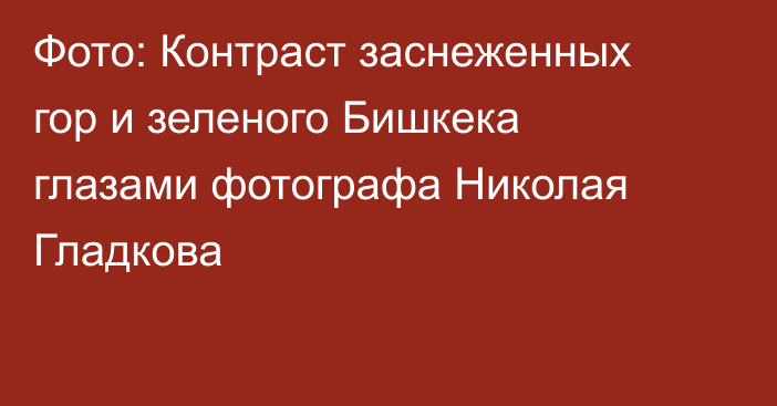 Фото: Контраст заснеженных гор и зеленого Бишкека глазами фотографа Николая Гладкова