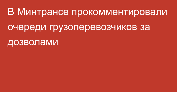 В Минтрансе прокомментировали очереди грузоперевозчиков за дозволами