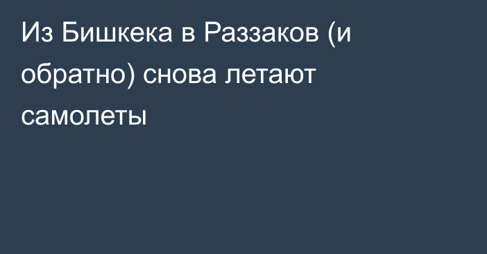 Из Бишкека в Раззаков (и обратно) снова летают самолеты