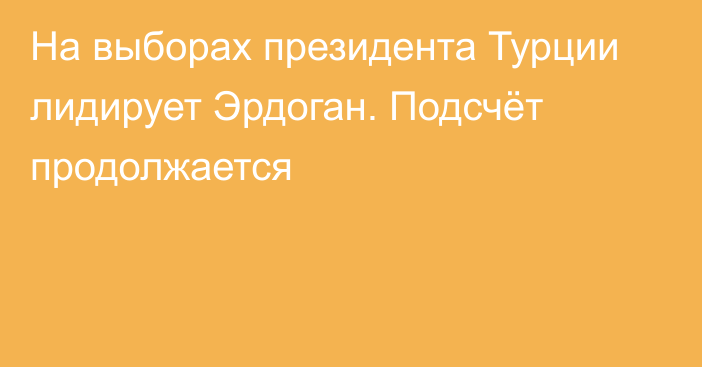 На выборах президента Турции лидирует Эрдоган. Подсчёт продолжается