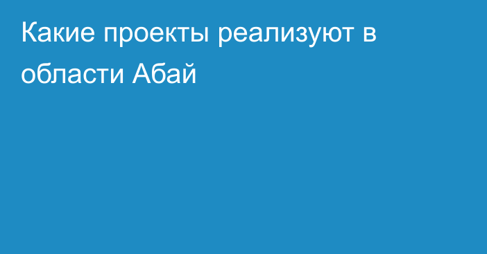 Какие проекты реализуют в области Абай